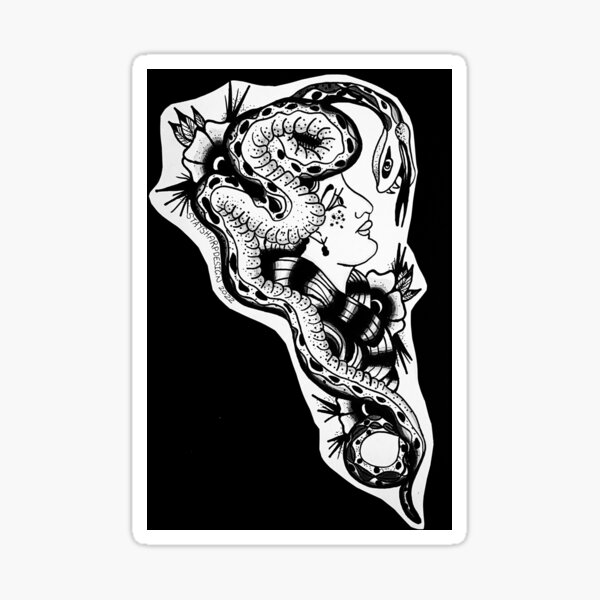 Traditional Tattoo Lady Sticker