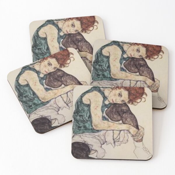 Item preview, Seated woman with bent knee by egone shiele  designed and sold by Golido.