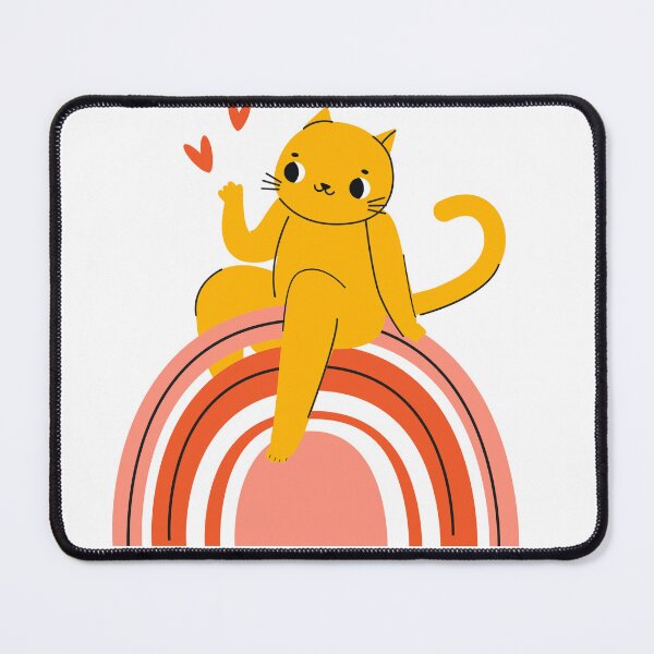Item preview, Funny cat sit on rainbow. Positive illustration, good vibes  designed and sold by GennyBunny.