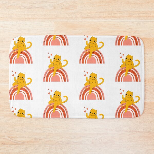Item preview, Funny cat sit on rainbow. Positive illustration, good vibes  designed and sold by GennyBunny.