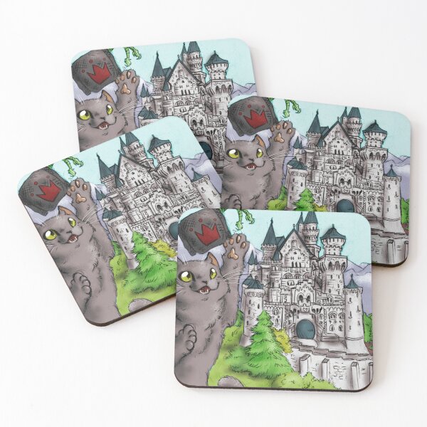 Item preview, Gray cat in front of the Neuschwanstein Castle designed and sold by Furiarossa.