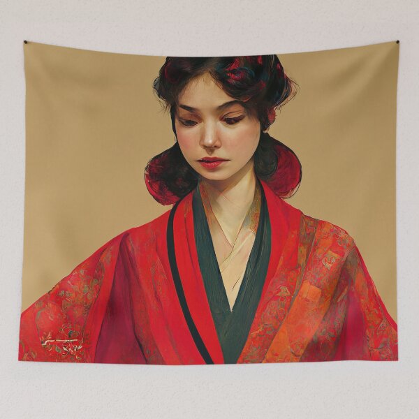 Item preview, Beautiful Japanese Woman Kimono  designed and sold by afikreative.