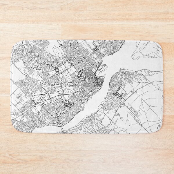 Item preview, Quebec City White Map designed and sold by multiplicitymap.