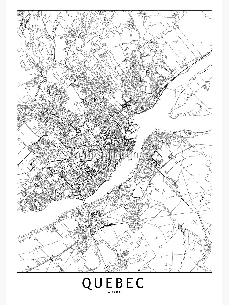 "Quebec City White Map" Poster for Sale by multiplicitymap Redbubble