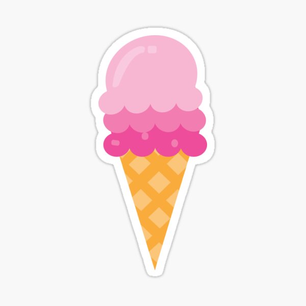 Pink ice cream cone Sticker