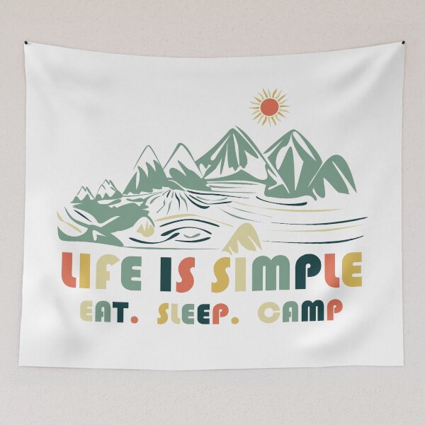 Item preview, Life is simple. Eat. Sleep. Camp. Retro, Vintage designed and sold by Mia-Kara.