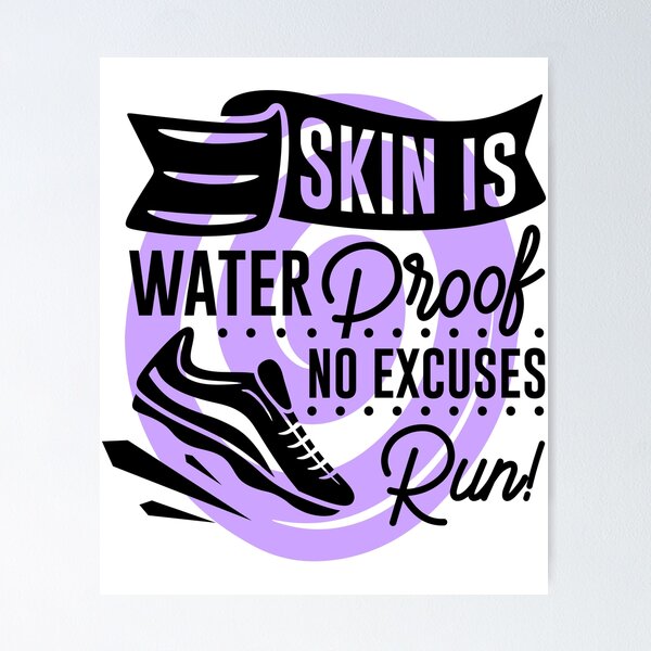 Item preview, Skin is Water Proof, No Excuses, Run - Positive Quote - Purple Round Design  Motivation - Evolve - Empower - Gym - Runner designed and sold by Mechanical-Artt.