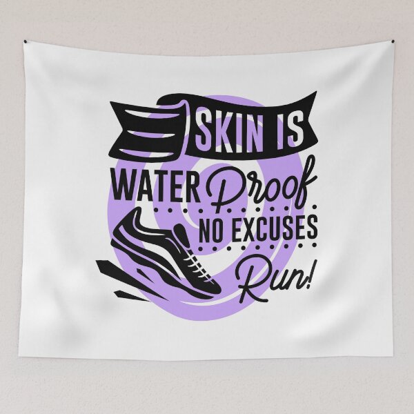 Item preview, Skin is Water Proof, No Excuses, Run - Positive Quote - Purple Round Design  Motivation - Evolve - Empower - Gym - Runner designed and sold by Mechanical-Artt.
