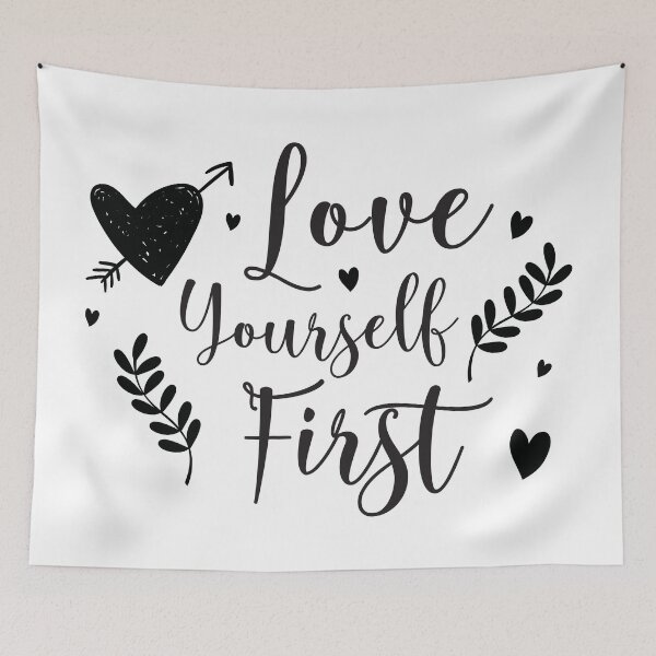 Item preview, Love Yourself First Quote designed and sold by BlueZenStudio.
