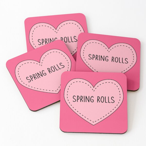 Item preview, Spring Rolls Cute Pink Cottagecore Heart Chinese Food designed and sold by cashewdays.