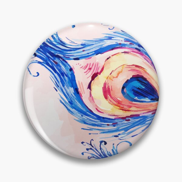 Item preview, Beautiful Vibrant watercolor  Peacock feather pattern  designed and sold by Raiko-art.