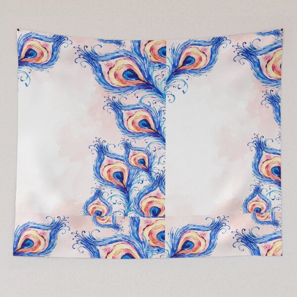 Item preview, Beautiful Vibrant watercolor  Peacock feather pattern  designed and sold by Raiko-art.