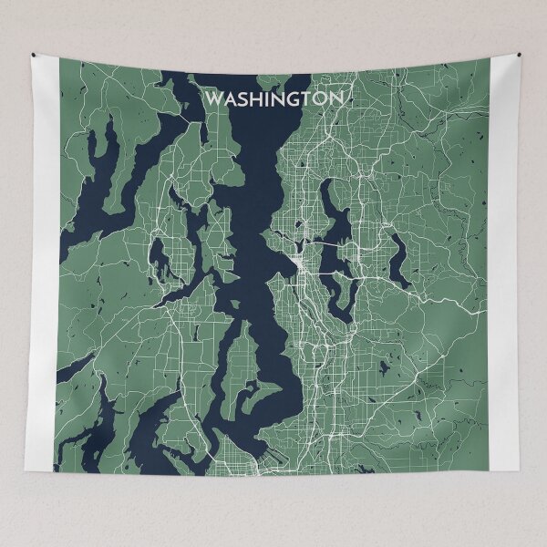 Artikelvorschau, PUGET SOUND Washington Stadtplan Grün entworfen und verkauft von taliaLivina.