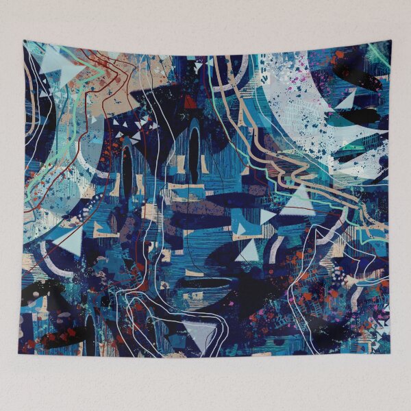 Item preview, Futuristic Contemporer Abstract Digital Painting in Blue designed and sold by MyArt23.