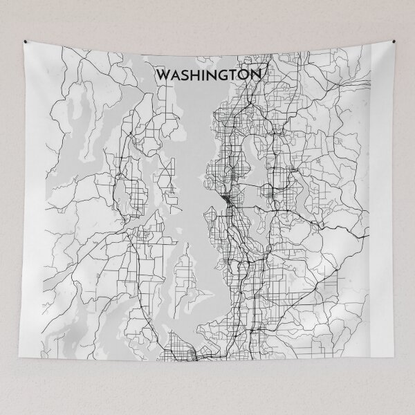 Artikelvorschau, PUGET SOUND Washington Stadtplan Weiß entworfen und verkauft von taliaLivina.