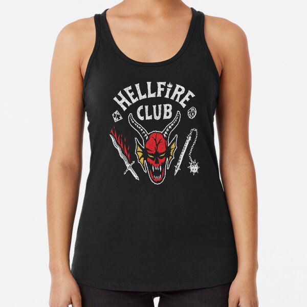 Vista previa del artículo con la obra «Stranger Things 4 Hellfire Club Skull & Weapons», diseñado y vendido por FifthSun.
