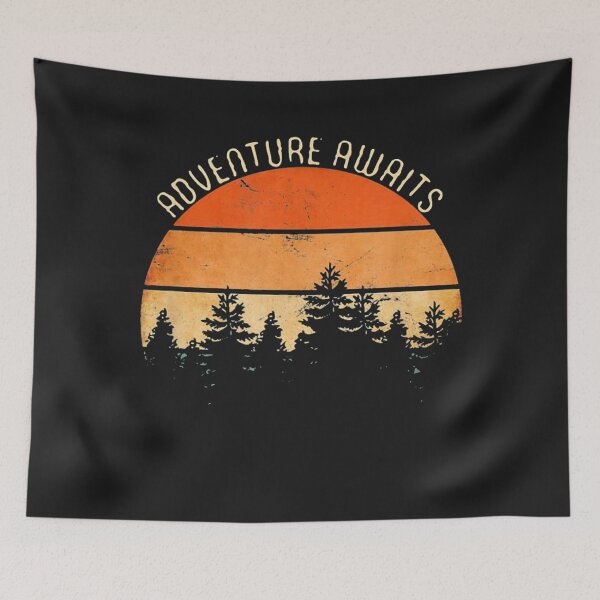 Item preview, Adventure Awaits Retro Hiking designed and sold by Irundell2020.
