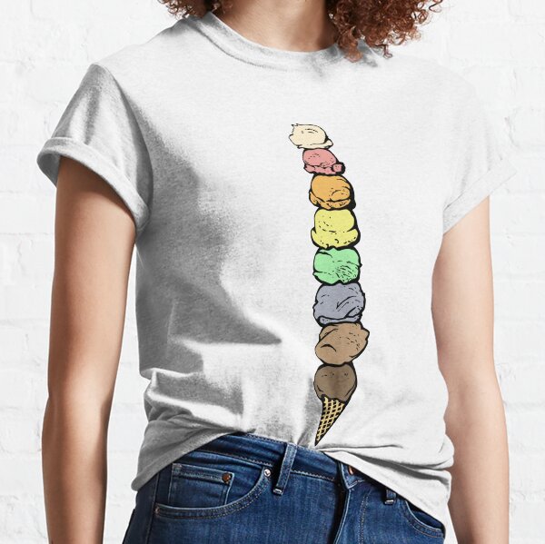 Giant Rainbow Ice Cream Cone - Single Classic T-Shirt