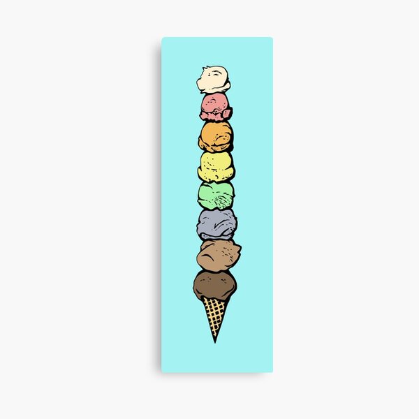 Giant Rainbow Ice Cream Cone - Single Canvas Print