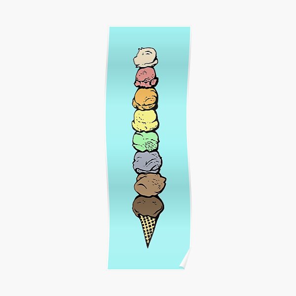 Giant Rainbow Ice Cream Cone - Single Poster