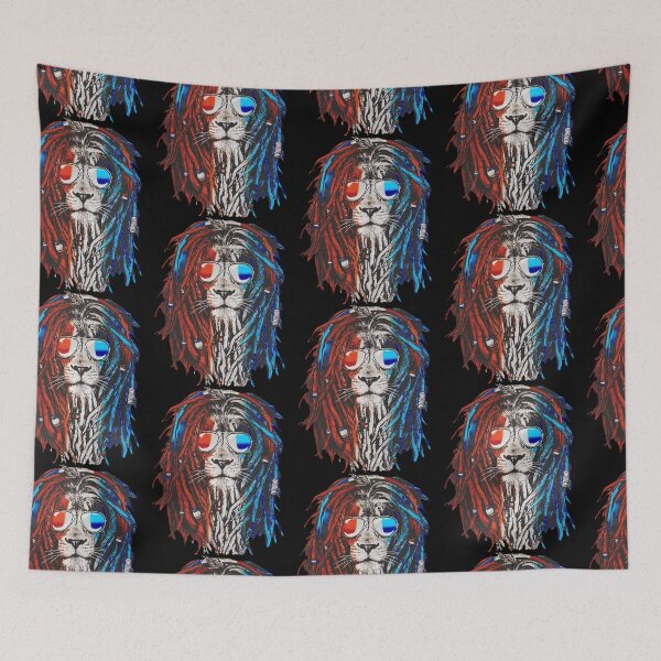 Item preview, Rastafari Lion Reggae Lover-Blue White Red designed and sold by MYZAK HRM.