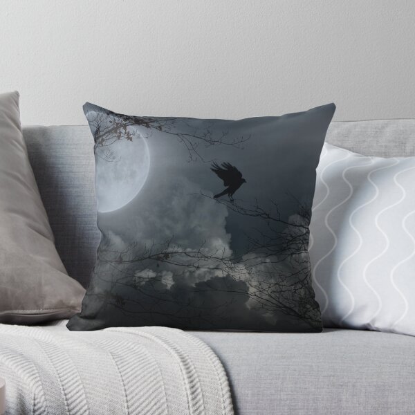 Crow's Night Moves Throw Pillow