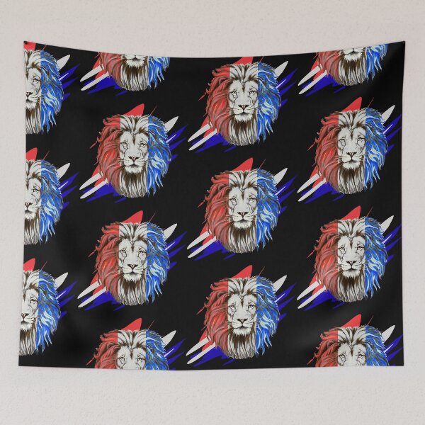 Item preview, Lion Zion Rasta Reggae Art - Blue White Red designed and sold by MYZAK HRM.