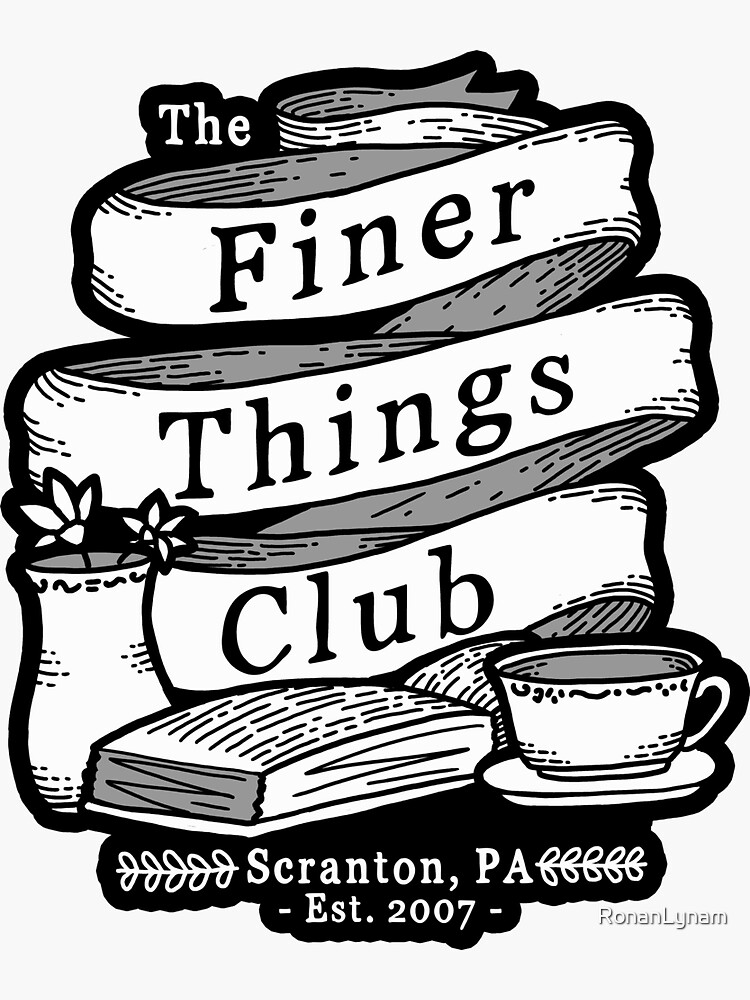 The finer things. Finer things. Book Club Stickers. Thing Club.
