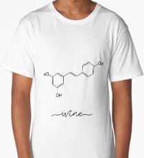 Wine Molecule, Scandinavian, Scotish, wine, wine love, mollecule, dna, molecule, coffee love, happy, drink Long T-Shirt