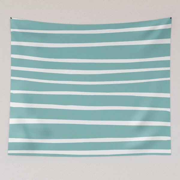 Item preview, White hand drawn lines on turquoise background designed and sold by BattaAnastasia.