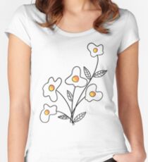 Einfach Blume hinzufügen Tailliertes Rundhals-Shirt