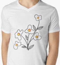 Einfach Blume hinzufügen T-Shirt mit V-Ausschnitt für Männer