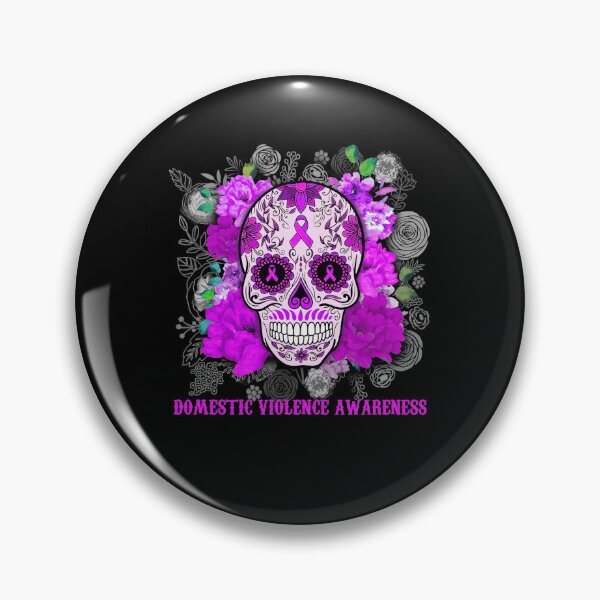 Item preview, Domestic Violence Awareness Survivor Sk DOMESTIC VIOLENCE AWARENESS Survivor Skull Flower Gift designed and sold by TerrellOneal.