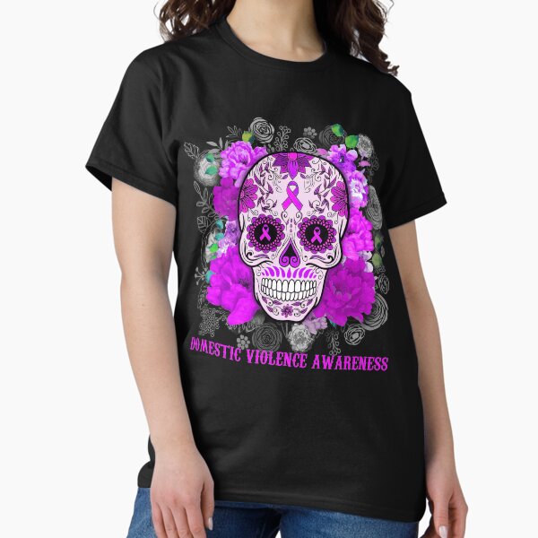 Item preview, Domestic Violence Awareness Survivor Sk DOMESTIC VIOLENCE AWARENESS Survivor Skull Flower Gift designed and sold by TerrellOneal.
