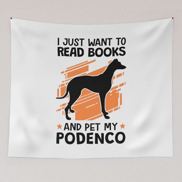 Item preview, Reading books and stroking Podenco hunting dog designed and sold by madgrfx.