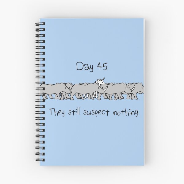 Item preview, Day 45. They still suspect nothing (small text) Unicorn and Rhinos designed and sold by jezkemp.