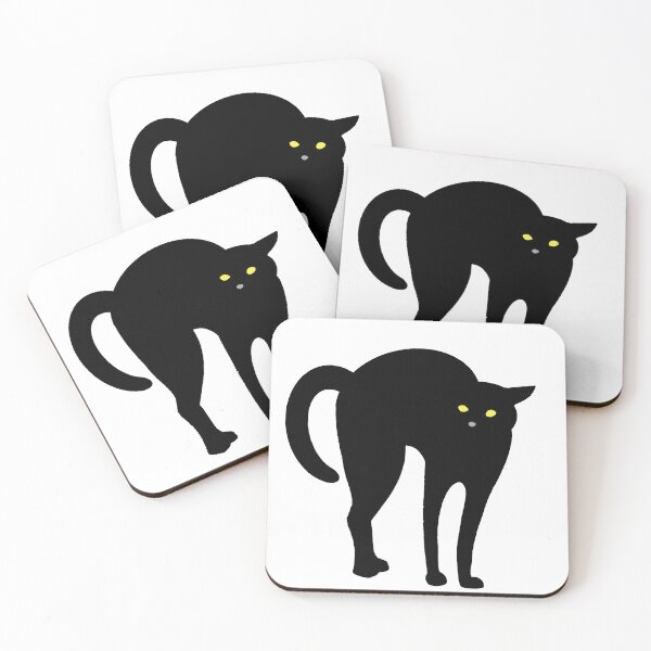 Item preview, Startled Black Cat - musta kissa designed and sold by Vilmaesthetics.