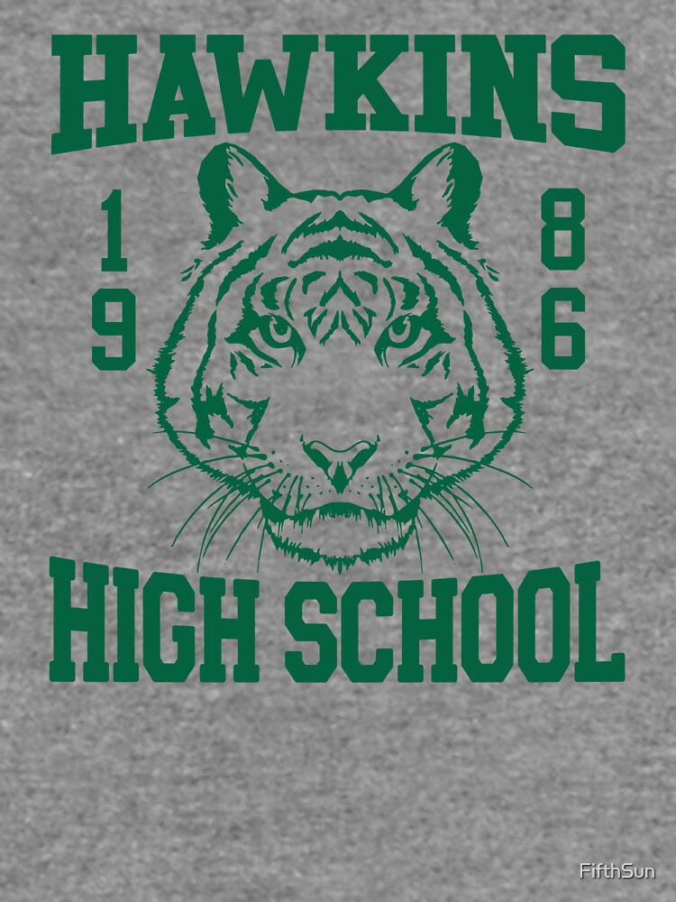 Hawkins high school 1986 green tiger logo shirt, hoodie, sweater