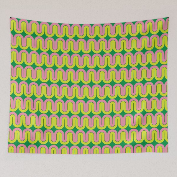 Item preview, Pink and Lime Waves designed and sold by MineEyes.