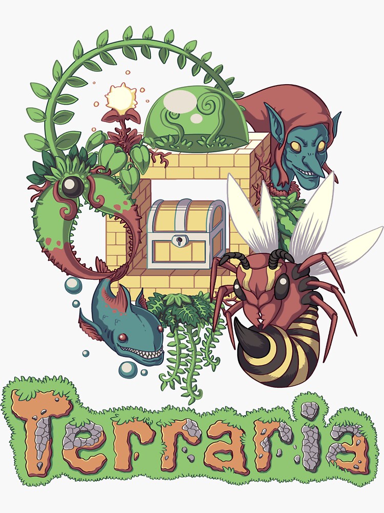 "Terraria Hoodie Jungle Style" Sticker for Sale by generalphysiolo Redbubble