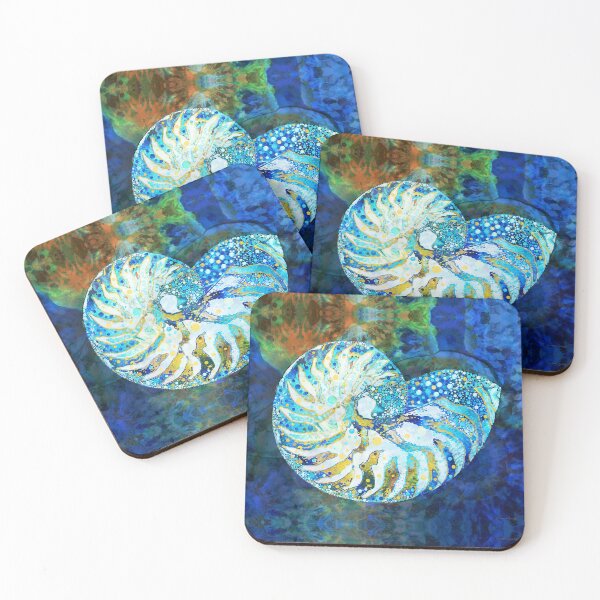 Item preview, Enchanted Blue Nautilus Shell Art designed and sold by Sharon Cummings Art.
