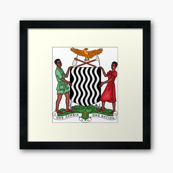 Zambia Coat Of Arms Framed Art Print For Sale By Tonbbo Redbubble 6490