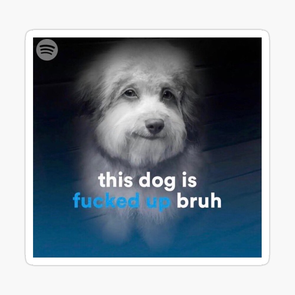 this dog is fucked up bruh Sticker for Sale by vanaavan-graf | Redbubble