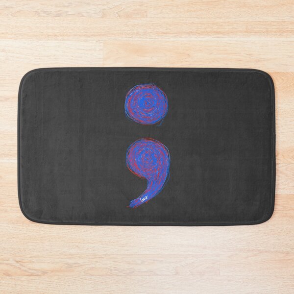 Item preview, Blue and red semicolon designed and sold by MentaLee.
