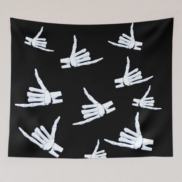 Item preview, Spooky Skeleton Hand Aesthetic Tiles Blue designed and sold by Vedeme.