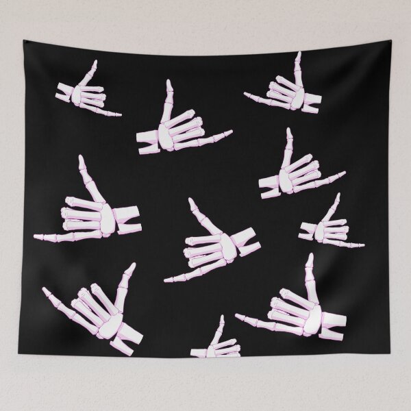 Item preview, Spooky Skeleton Hand Aesthetic Tiles Pink designed and sold by Vedeme.
