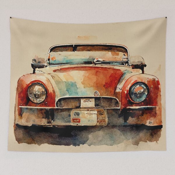 Item preview, vintage vehicles watercolor designed and sold by shokA Design.