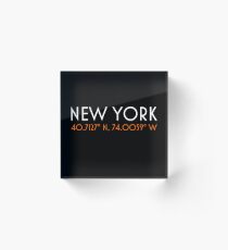 New York coordinates Acrylic Block