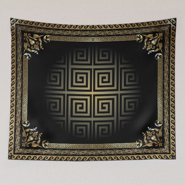 Item preview, Ornate Greek Keys Black Gold designed and sold by Yiorgos Designs.