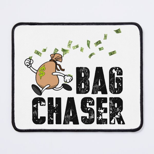 Bag Chaser Design with Black Text Sticker for Sale by ACEClanRust